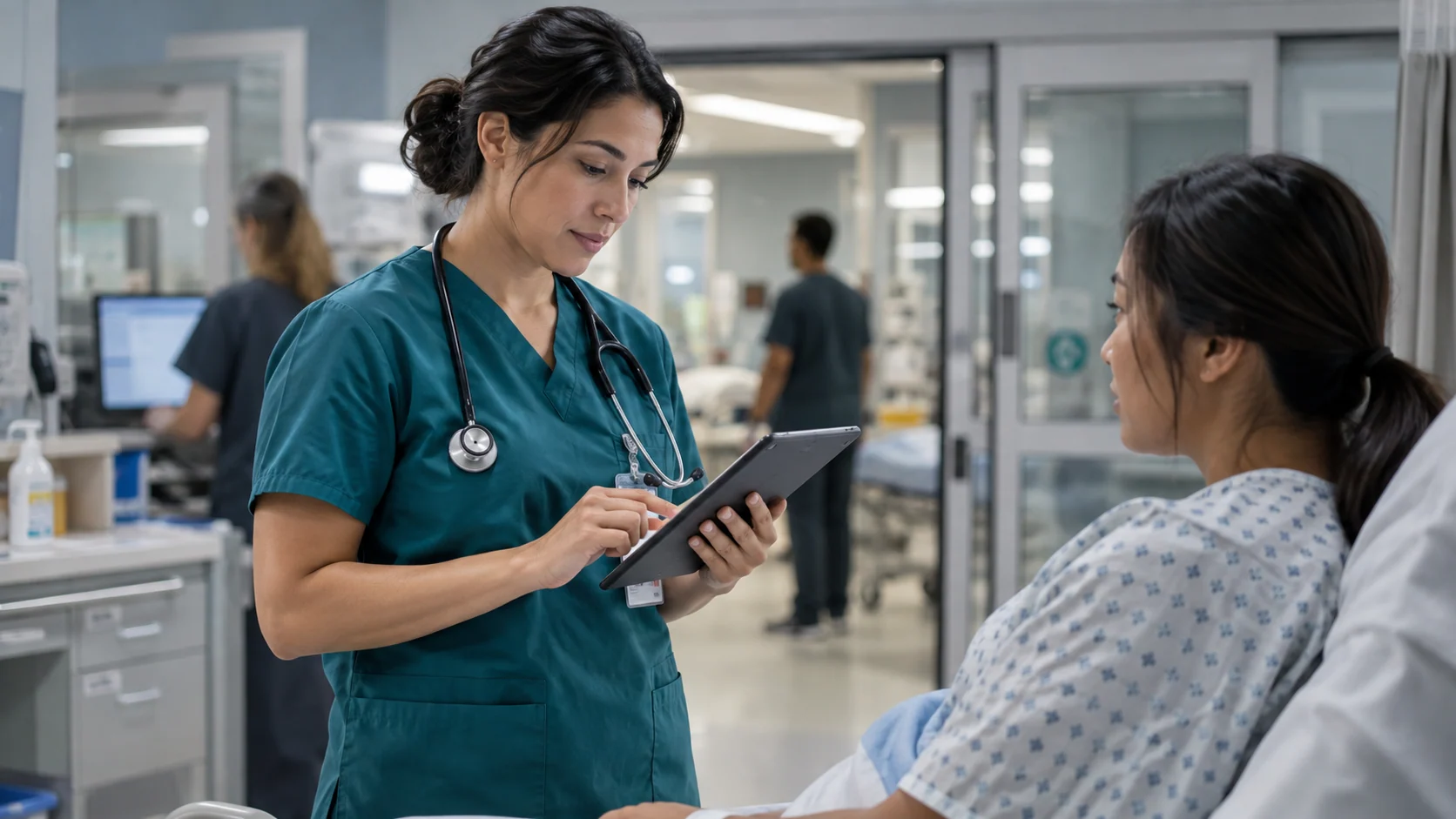 Concept illustration: How an AI Health Assistant Reduces Clinician Workload in Hospitals