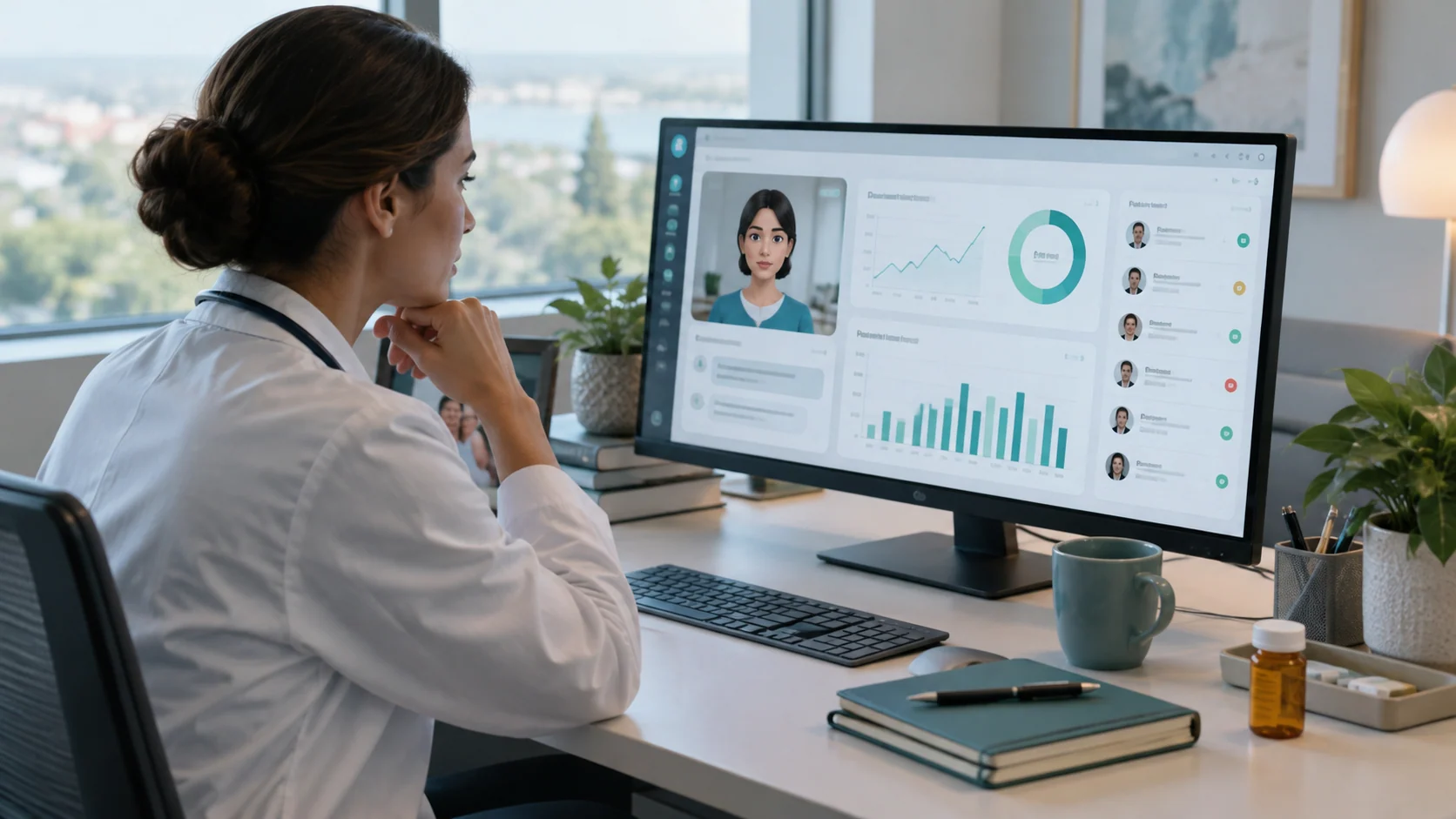 Concept illustration: Medication Adherence Technology with AI Avatars and XR