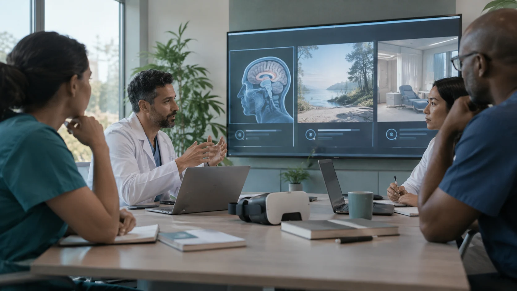 Concept illustration: Virtual Reality in Healthcare: Use Cases & Implementation