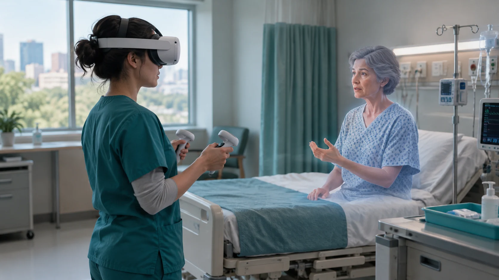 Concept illustration: VR Training for Nurses: Safer Clinical Simulation
