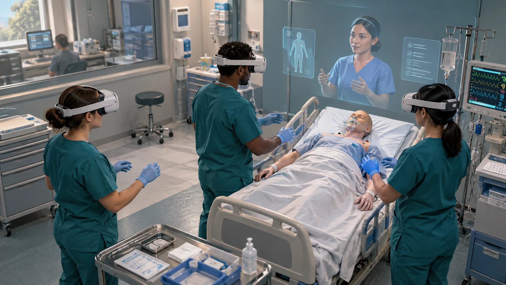 Concept illustration: VR Training for Nurses: Safer Clinical Simulation