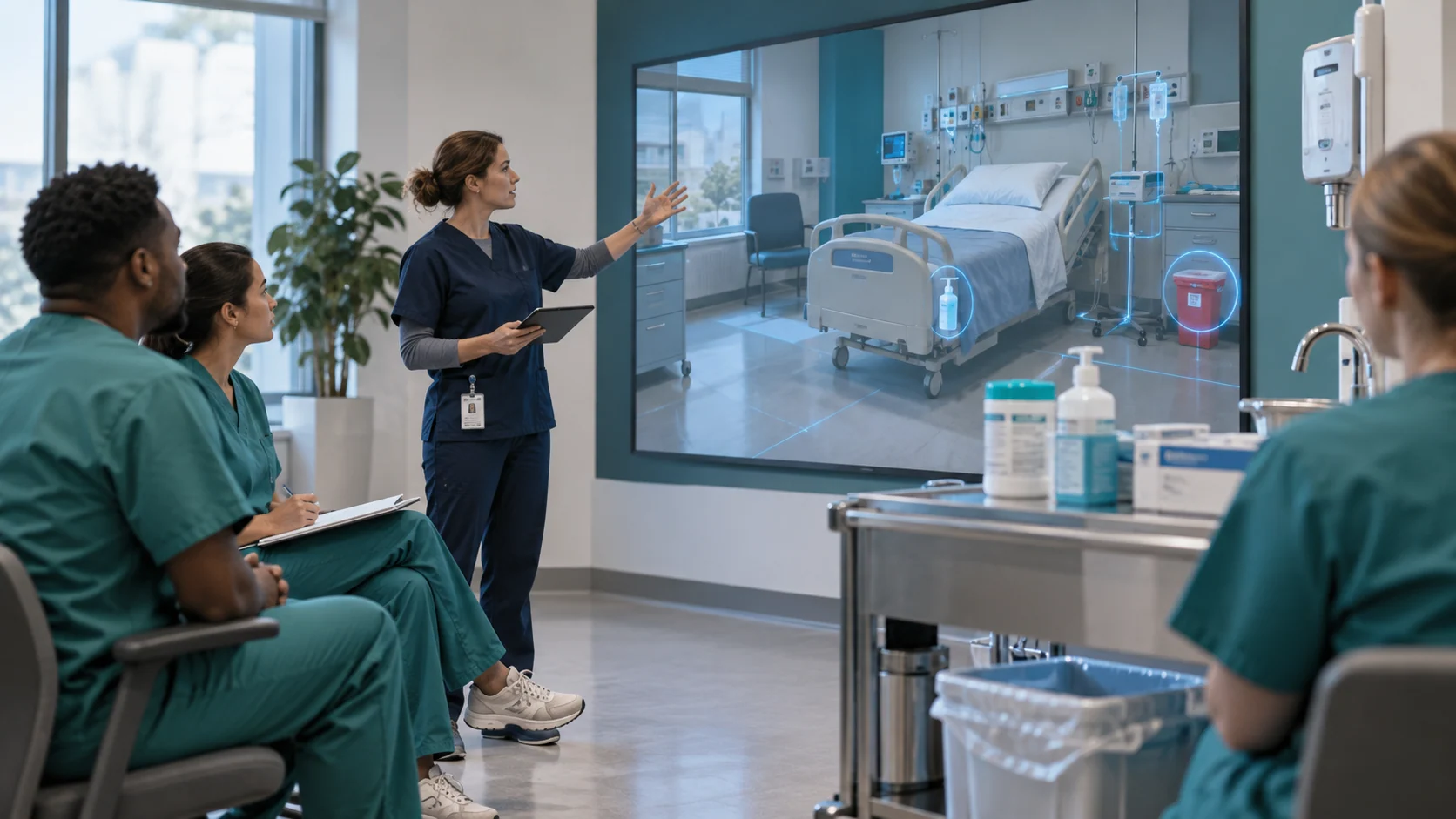 Concept illustration: XR Hospital Safety Training for Infection Control