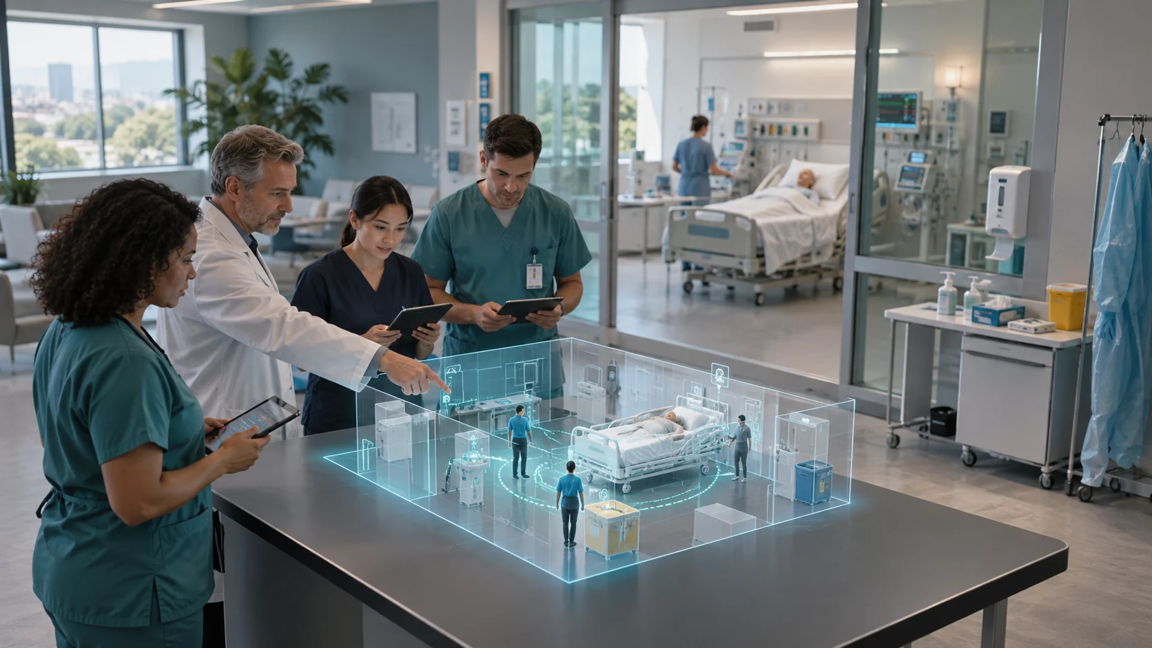 Concept illustration: XR Hospital Safety Training for Infection Control