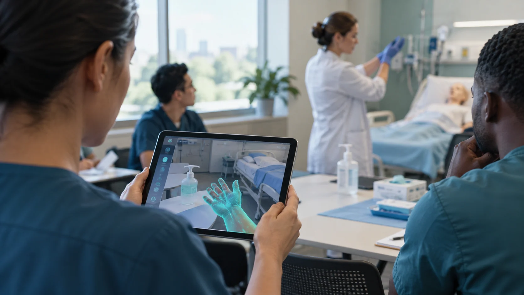 Concept illustration: XR Hospital Safety Training for Infection Control