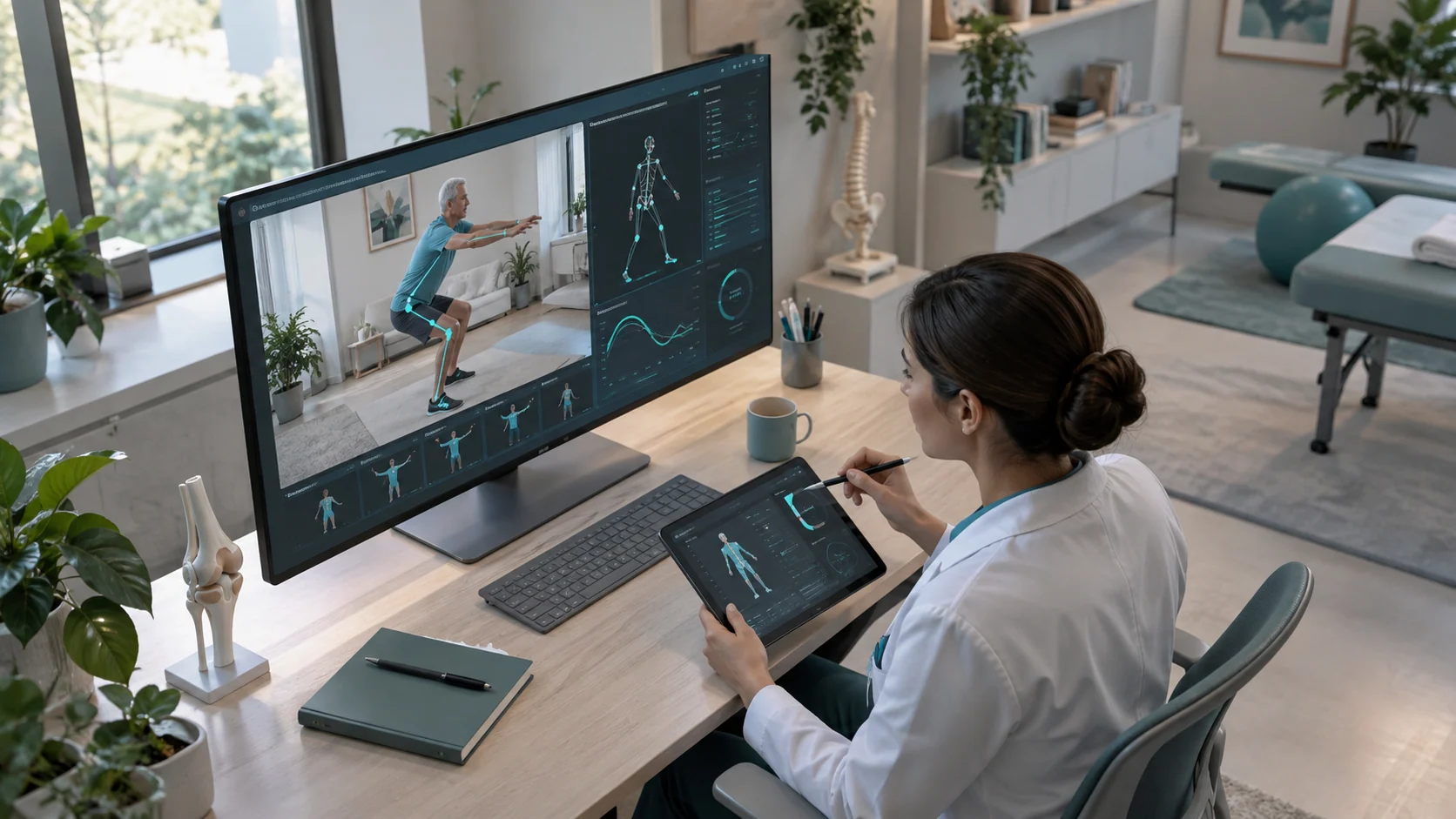 Concept illustration: XR Rehabilitation Platforms: AI-Guided Recovery and Remote Care