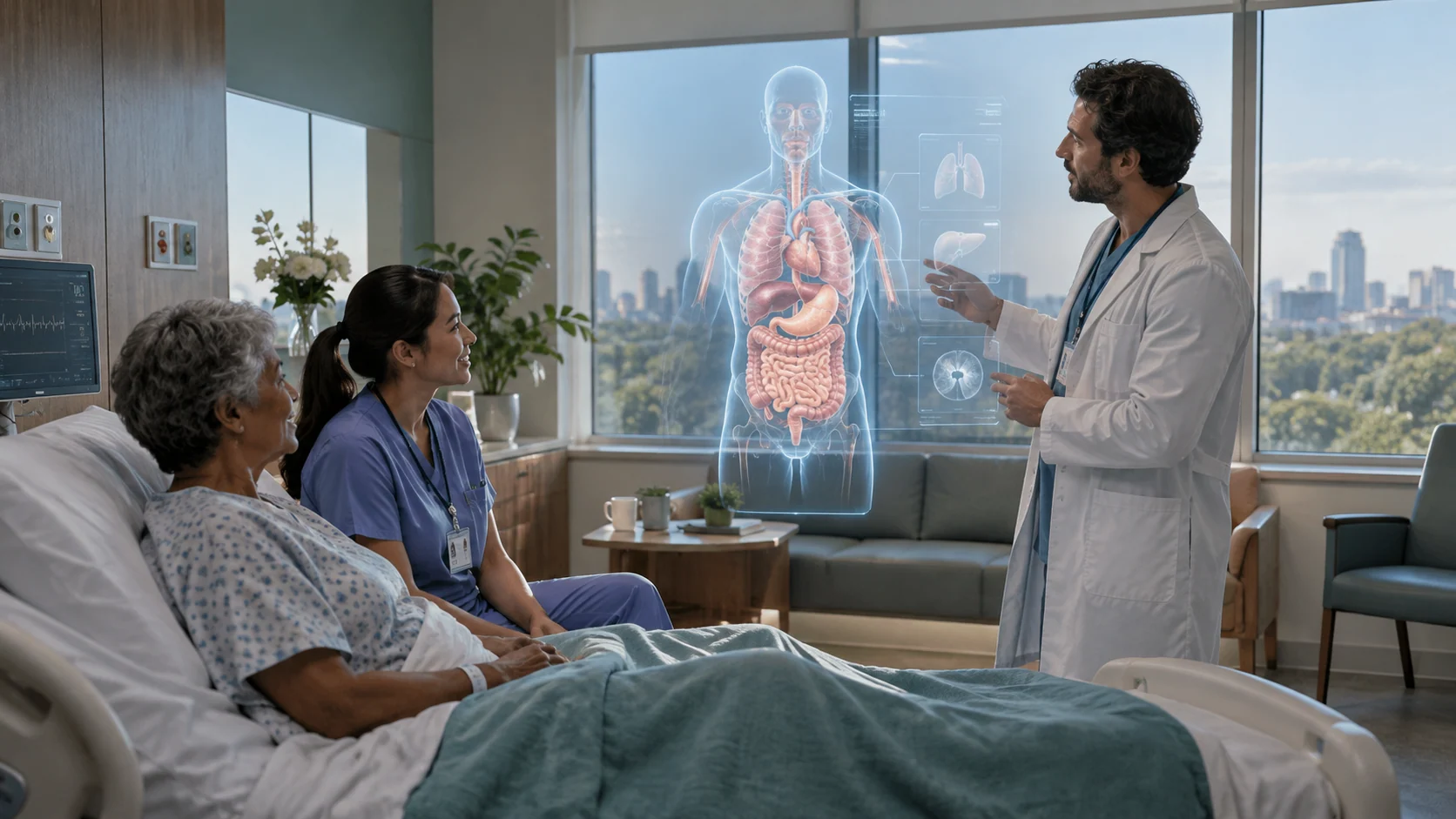 Concept illustration: Immersive Patient Education with XR and AI Avatars
