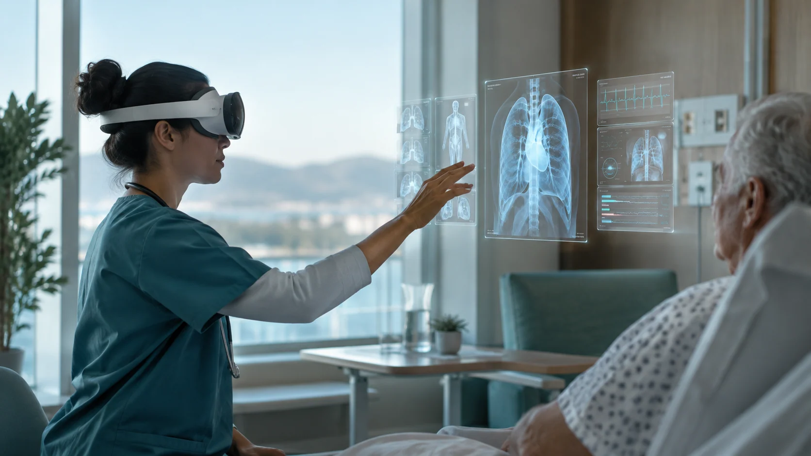 Concept illustration: How Digital Health Is Evolving With XR-Powered Care and Intelligent Workflows