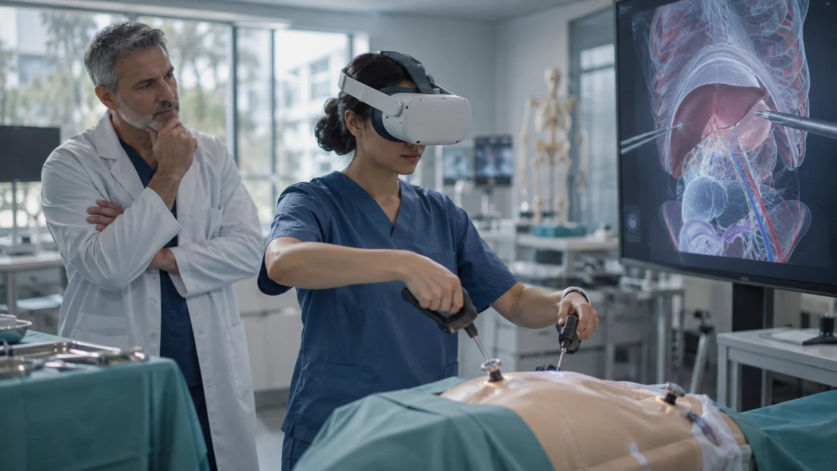 Concept illustration: Surgical Simulation in XR and the New Standard for Procedure-Ready Training