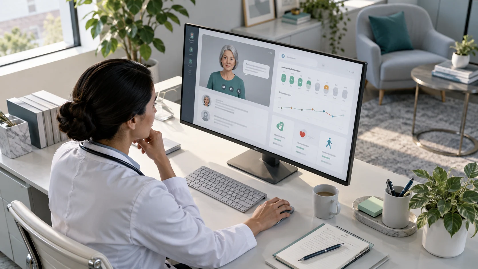 Concept illustration: Medication Adherence Technology with AI Avatars and XR