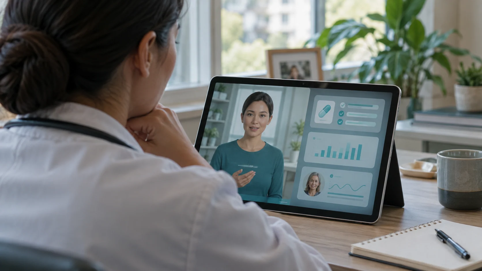 Concept illustration: Medication Adherence Technology with AI Avatars and XR