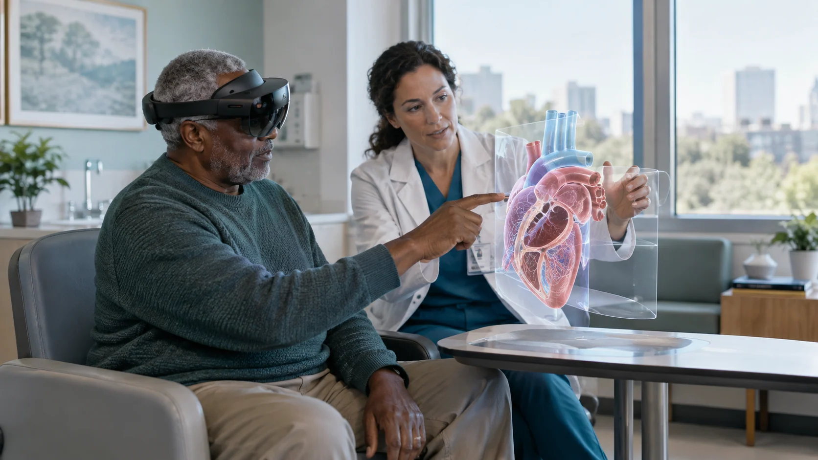 Concept illustration: Immersive Patient Education with XR and AI Avatars