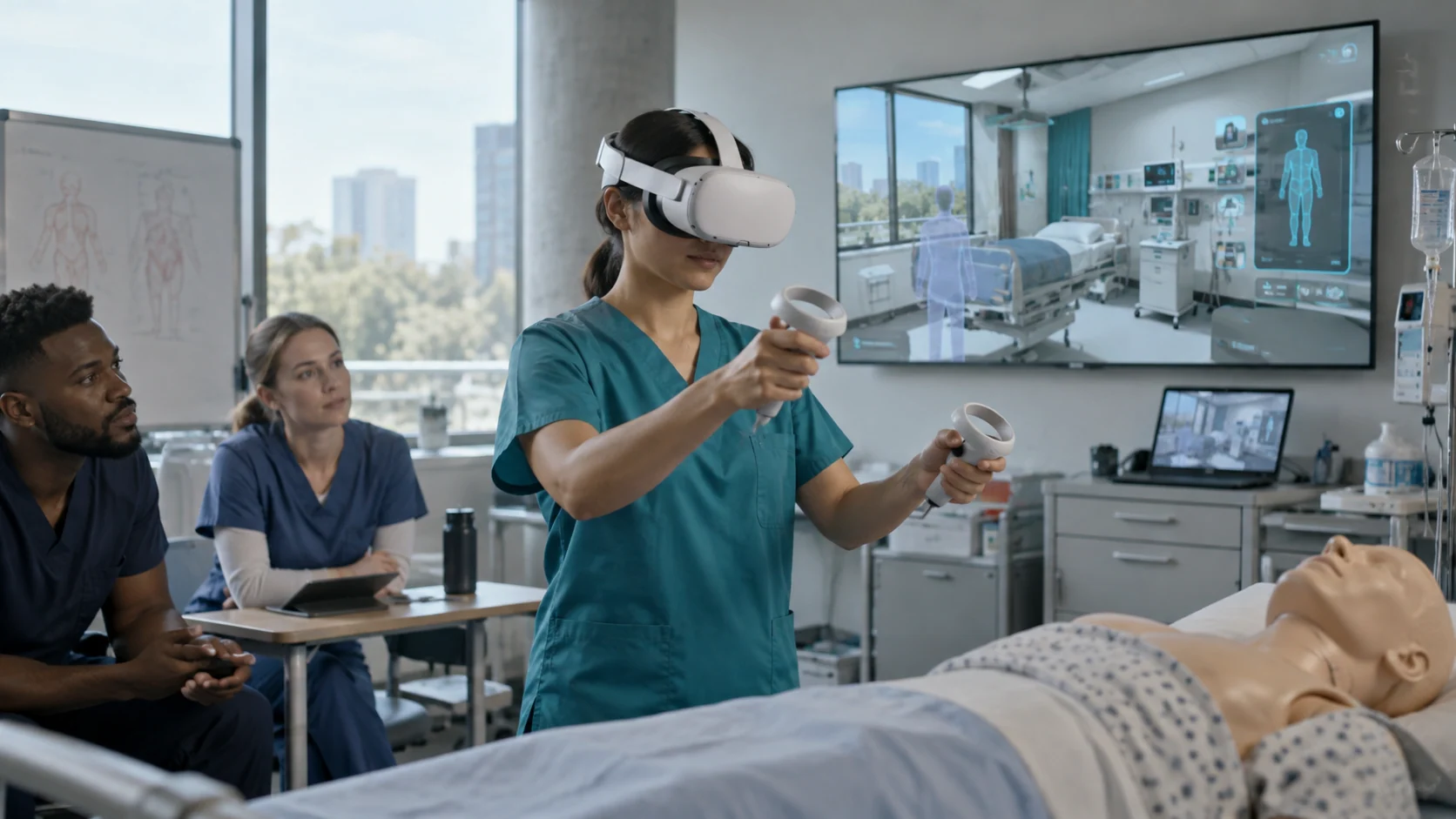Concept illustration: VR Healthcare Simulation for Medical Training and Skill Building