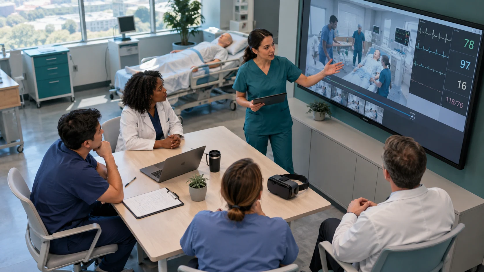 Concept illustration: Simulation Debriefing in Healthcare: A Practical XR Guide