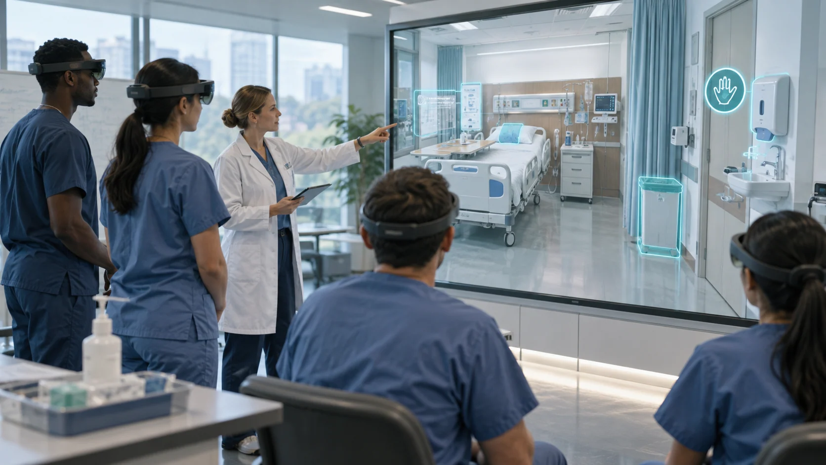 Concept illustration: XR Hospital Safety Training for Infection Control