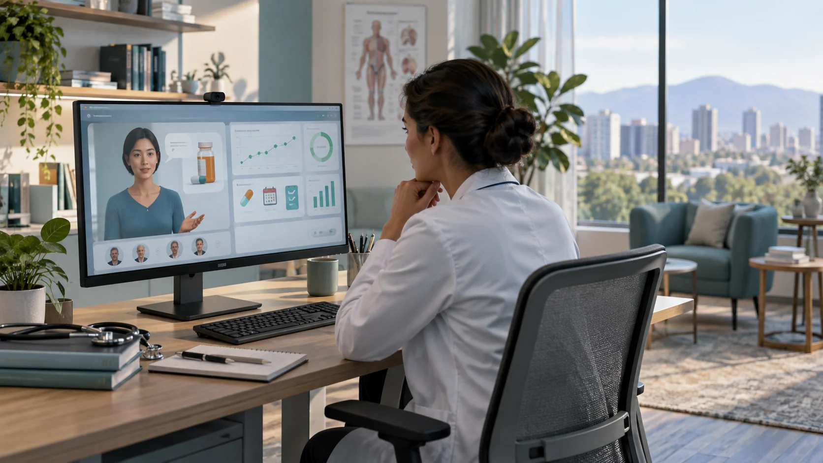 Concept illustration: Medication Adherence Technology with AI Avatars and XR