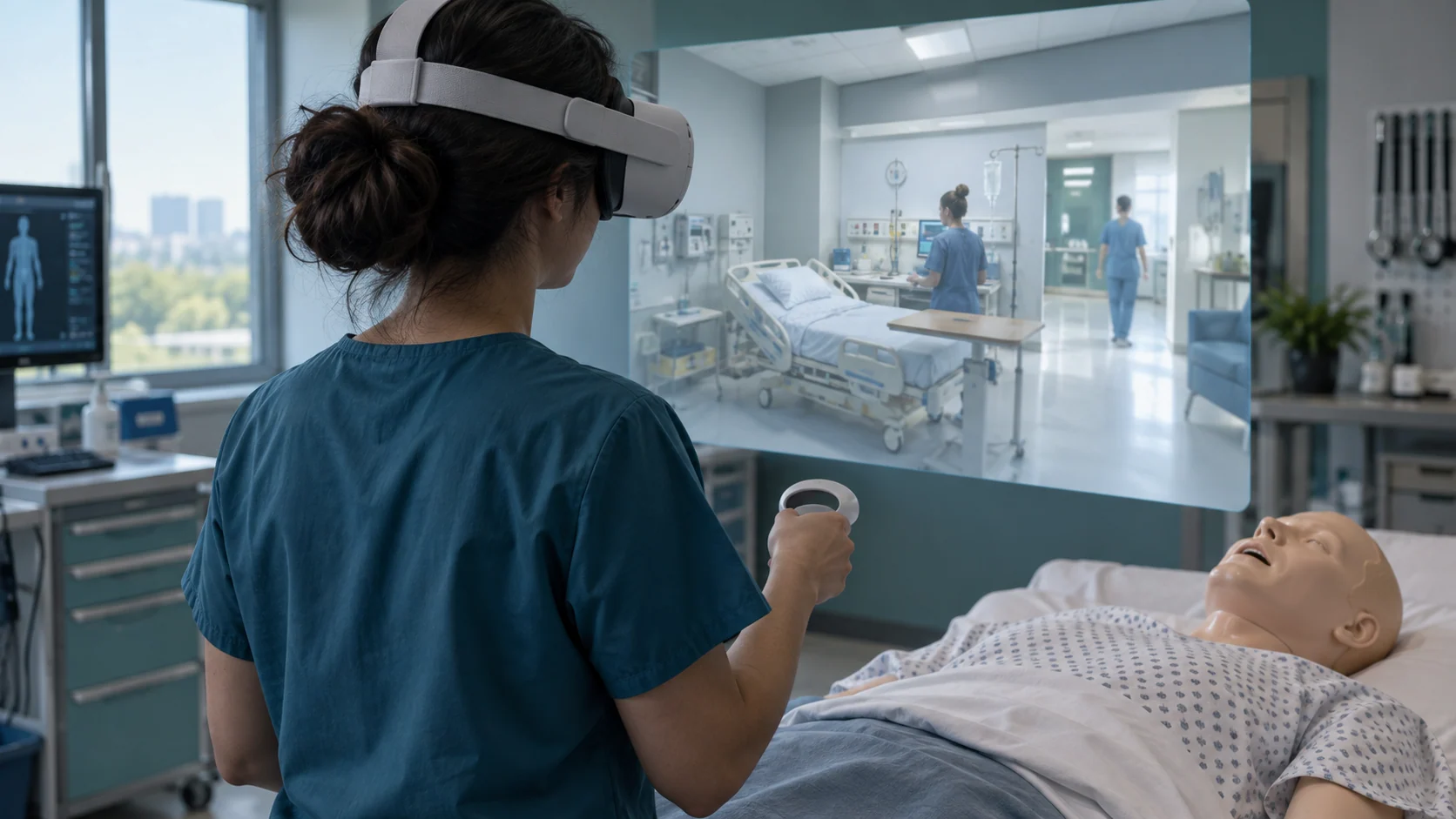 Concept illustration: VR Healthcare Simulation for Medical Training and Skill Building