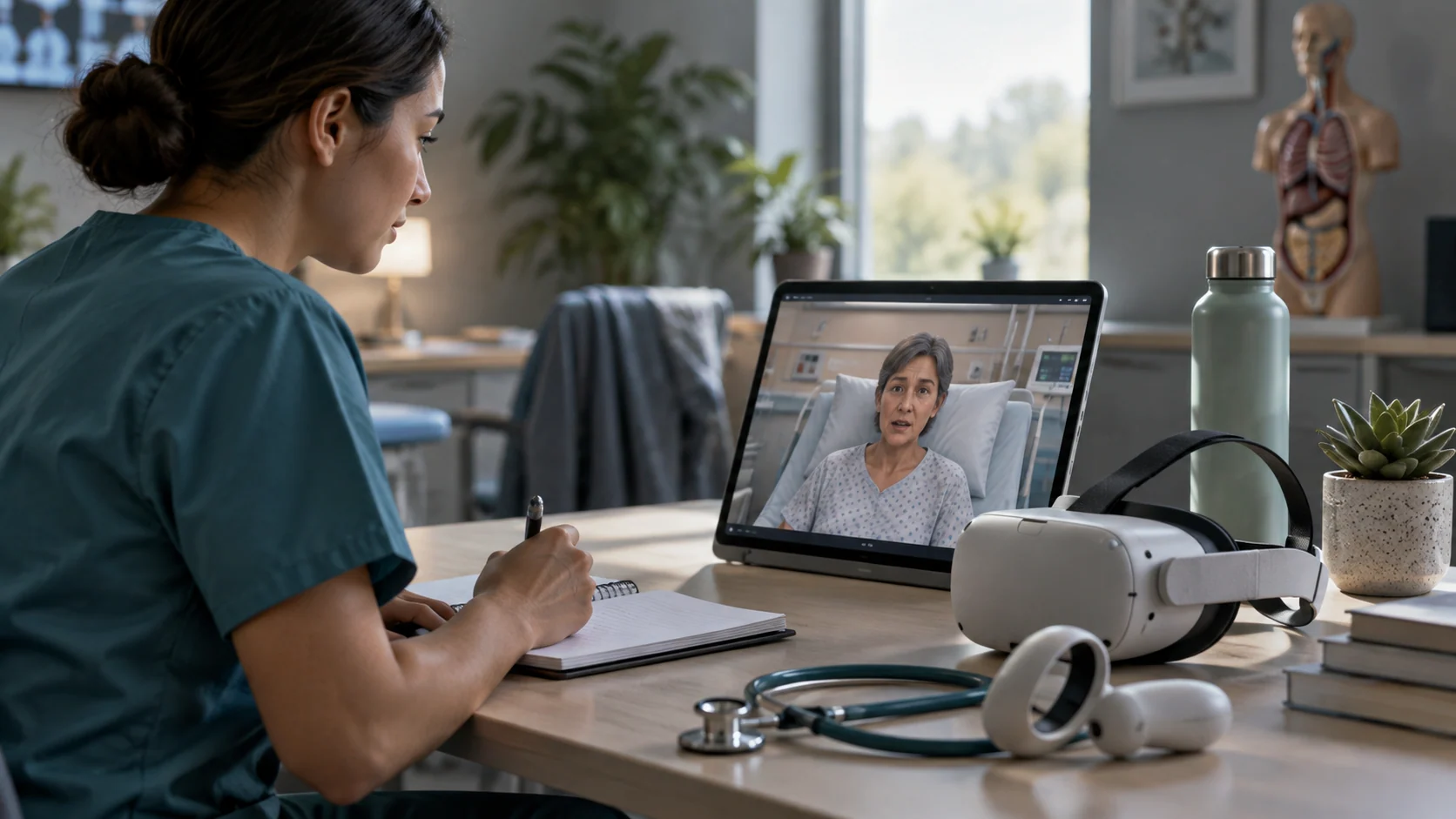 Concept illustration: VR Training for Nurses: Safer Clinical Simulation