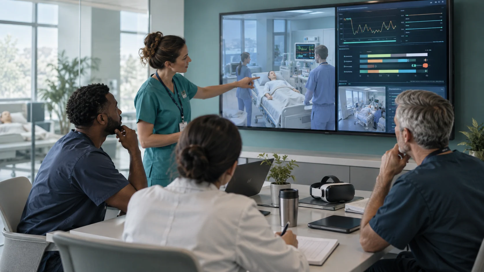 Concept illustration: Simulation Debriefing in Healthcare: A Practical XR Guide